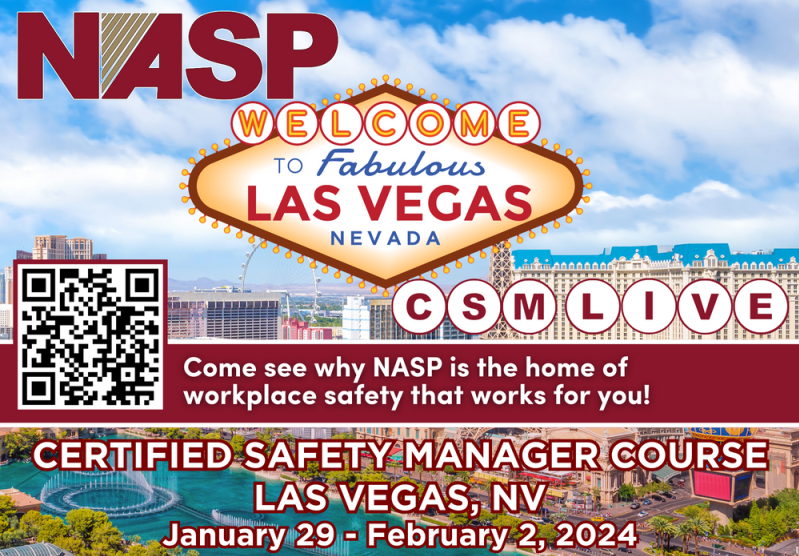 The Certified Safety Manager is coming to Las Vegas