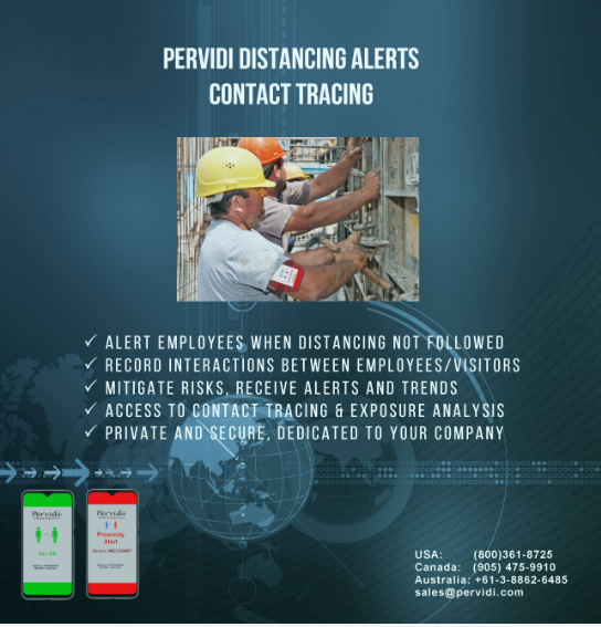 Distancing Alerts and Contact Tracing by Pervidi